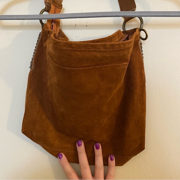 Leatherock Suede Cheetah Studded Shoulder Bag - Picture 4 of 4